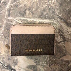 Michael Kors Pink and Brown Card Holder
